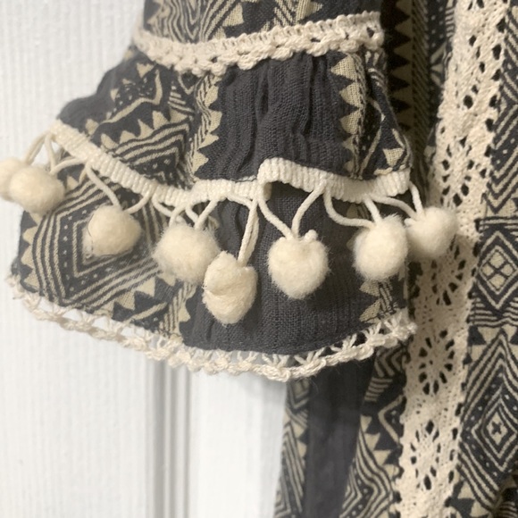 Z&L Ethnic Print Boho Cotton Maxi Dress Medium - Picture 4 of 7